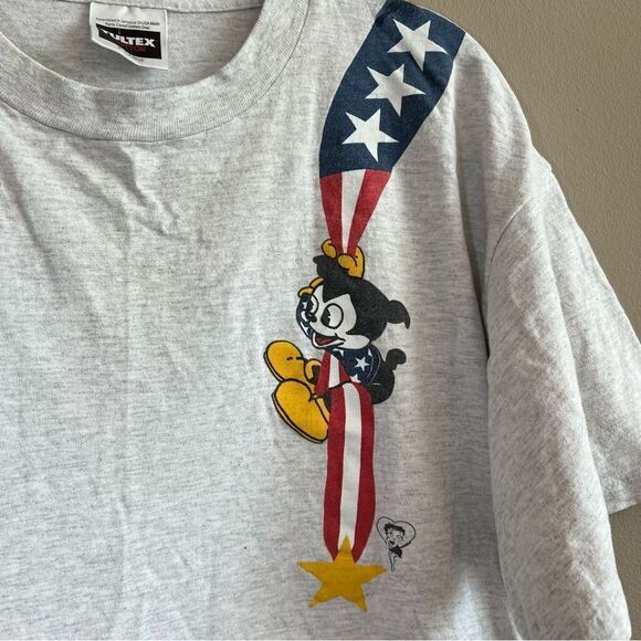 ✨ Vintage Tultex Gray Betty Boop Single Stitch Shirt XL Made in USA 90s - Picture 6 of 13
